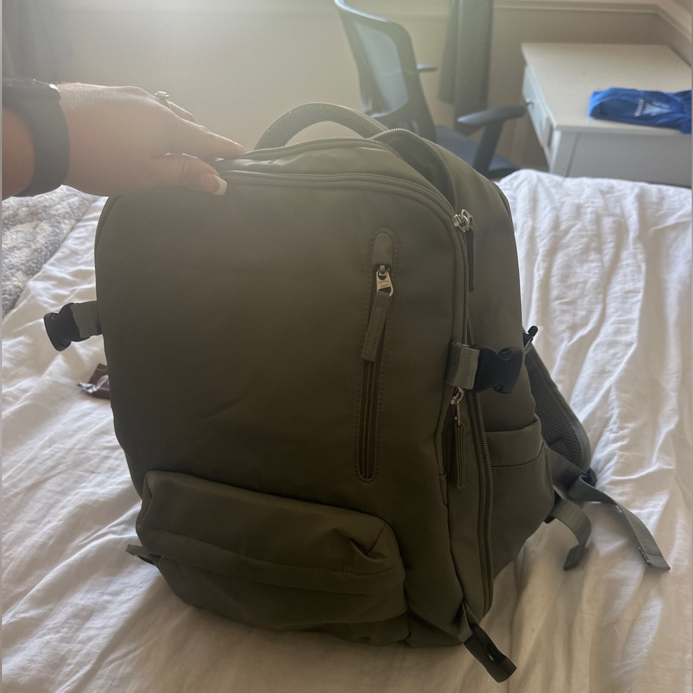 Army green backpack